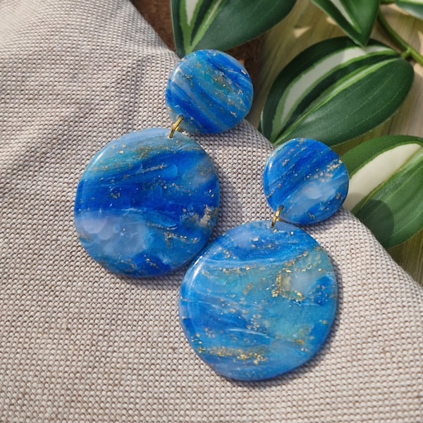 Polymer Clay Earrings: Shoreline 