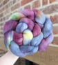 Hand Dyed Polwarth Top 101g Spinning Fibre - Damson - Image 1
