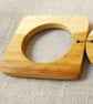 Upcycled wood jewellery, wood & leather pendant, geometric wooden necklace - Image 4