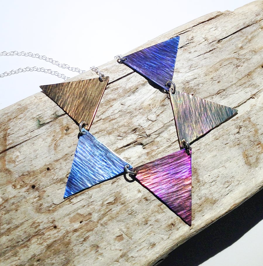 Coloured Titanium 'Bunting' Necklace - UK Free Post