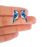 Blue Jay Stud Earrings - Handmade - Image 2