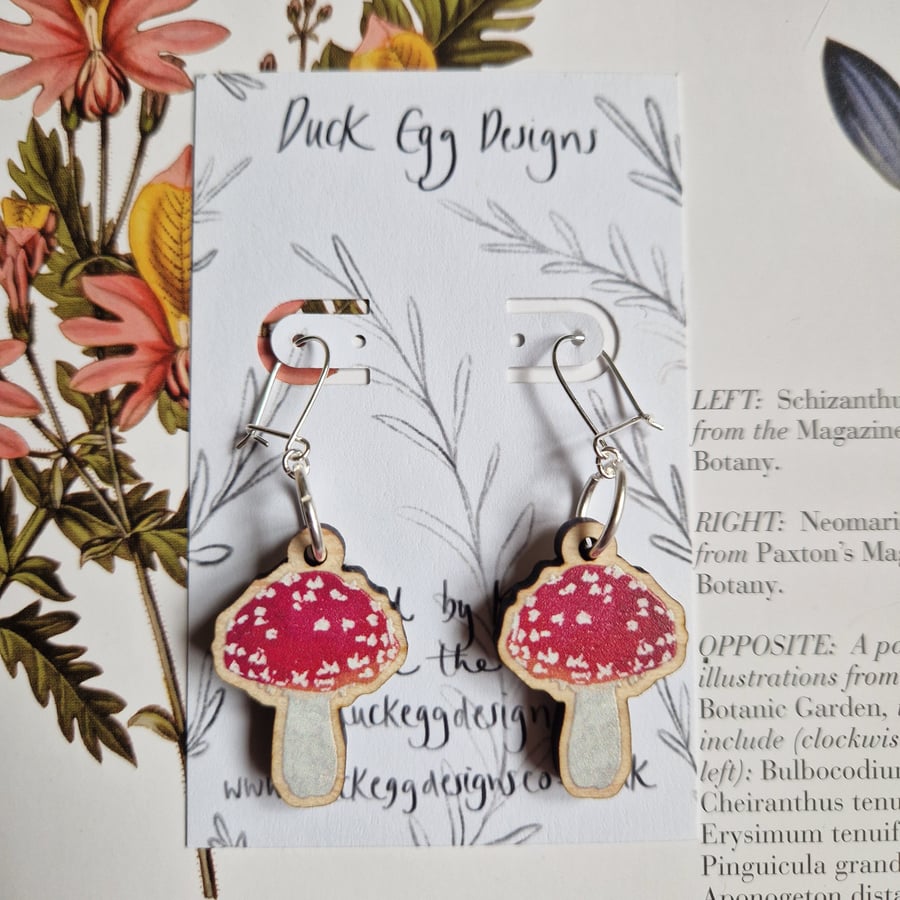 Fly Agaric Toadstool Fungi Earrings