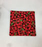 Cherries coasters set of 4, cherry fabric coasters, Handmade - Image 6