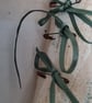 Handmade textile art rustic style hanging ice skate with little gifts - Image 5