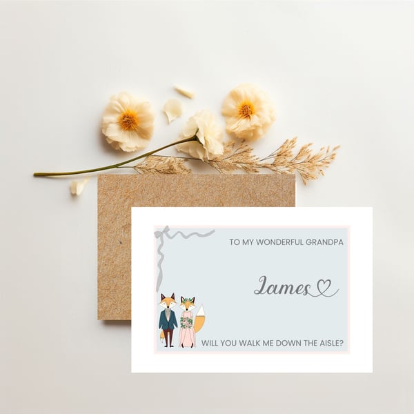 Grandad Will You Walk Me Down The Aisle Proposal Card, Grandad Aisle Card