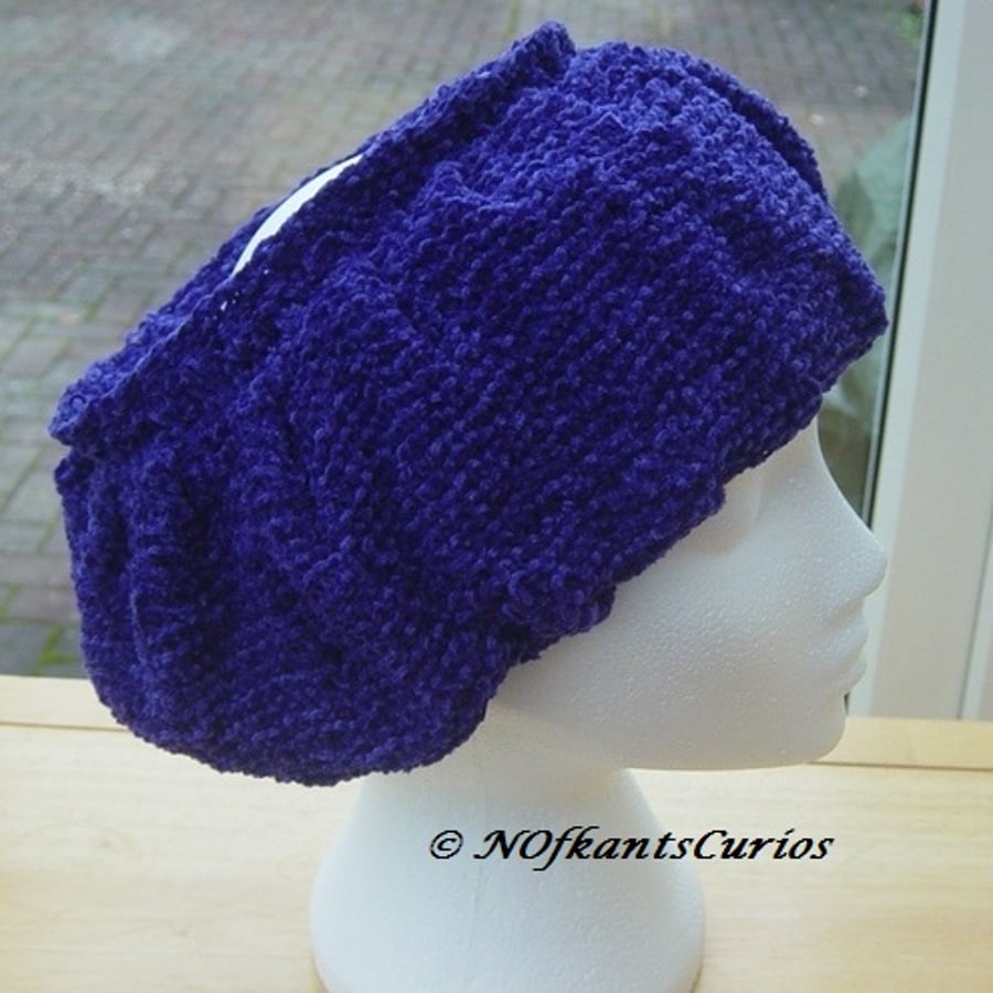 African Violet Elizabethan Inspired Neck Ruff or Headband in Chenille Yarn