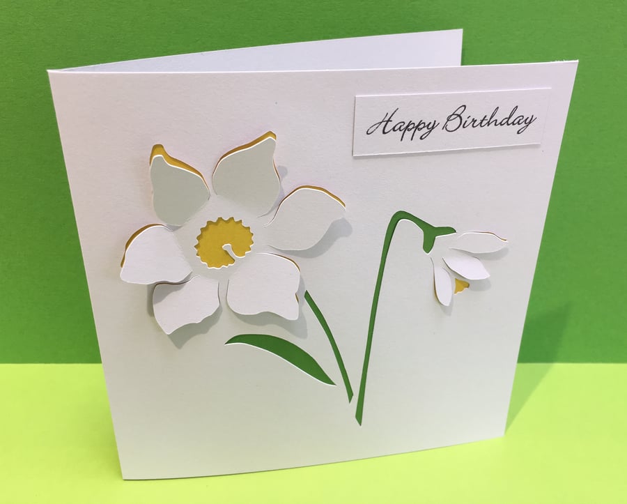 Daffodil Birthday Card - Thank you card - Mother's Day - Sympathy - Easter Card