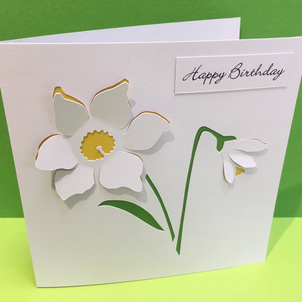Daffodil Birthday Card - Thank you card - Mother's Day - Sympathy - Easter Card
