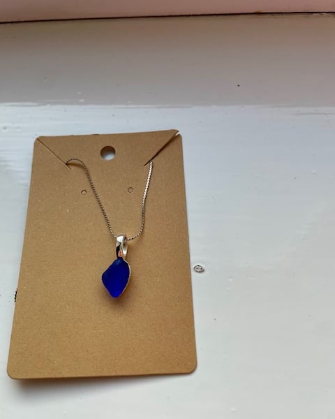 Lake Michigan Cobalt Blue Sea Glass Necklace