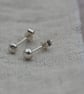Recycled Sterling silver melted ball studs, simple, everyday earrings - Image 3