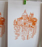 Linocut print of Santa Maria del Salute in Venice original handprinted art. - Image 2