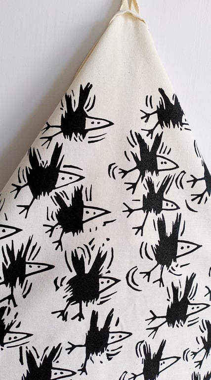 Crows - tea towel