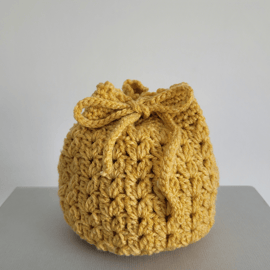 Spring Yellow Crochet Pouch