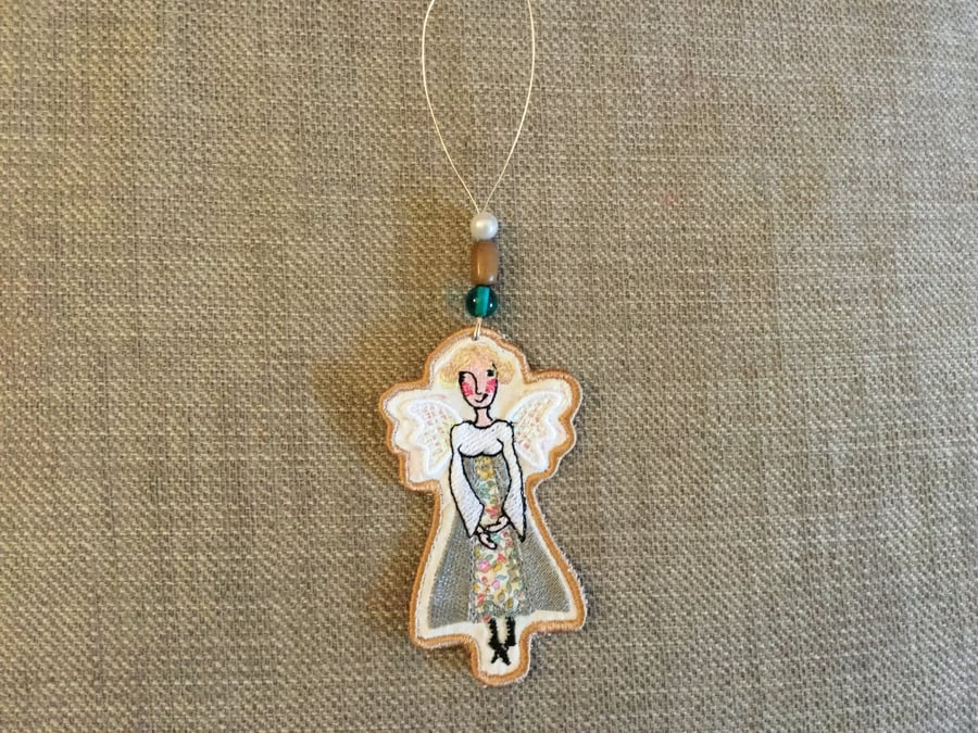 Hanging Embroidered angel decoration