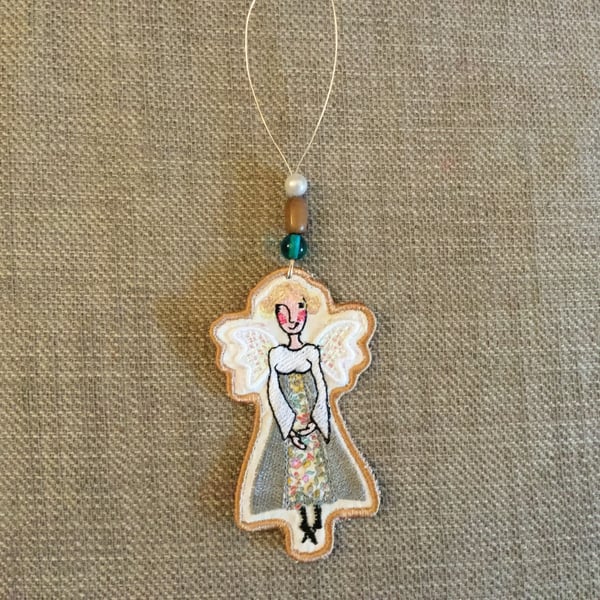 Hanging Embroidered angel decoration