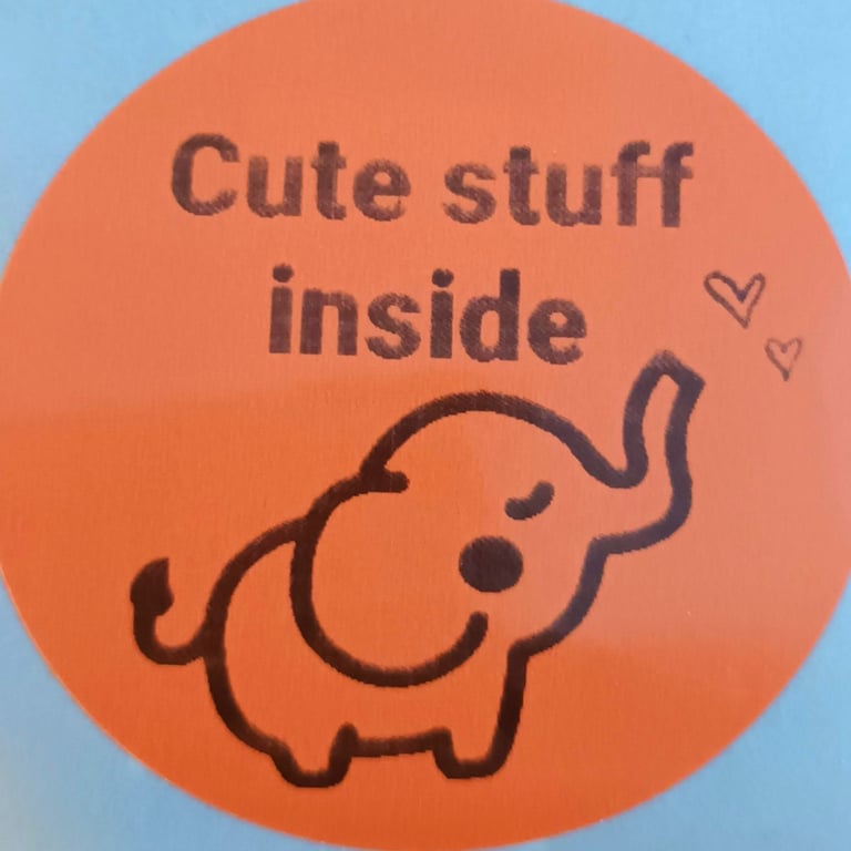 50 'Cute Stuff Inside' Thermal Printed Stickers (EO)