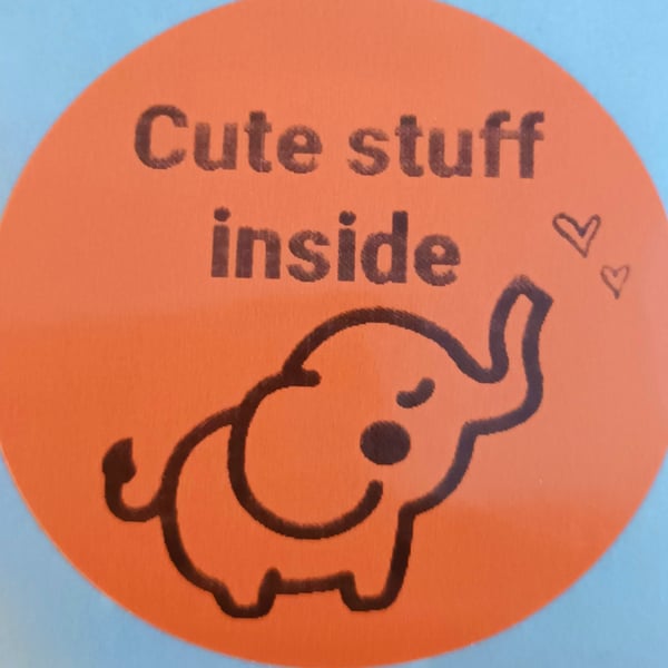 50 'Cute Stuff Inside' Thermal Printed Stickers (EO)