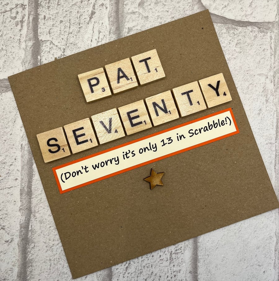 Personalised Scrabble Birthday Card: Milestone Age Greeting (6x6 Inch)