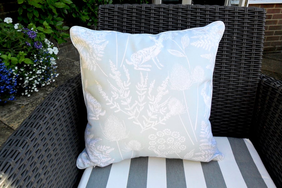 Duck egg blue cushion. 