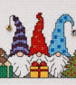 Handmade Cross-Stitch Christmas Card – Three Festive Gonks - Image 4