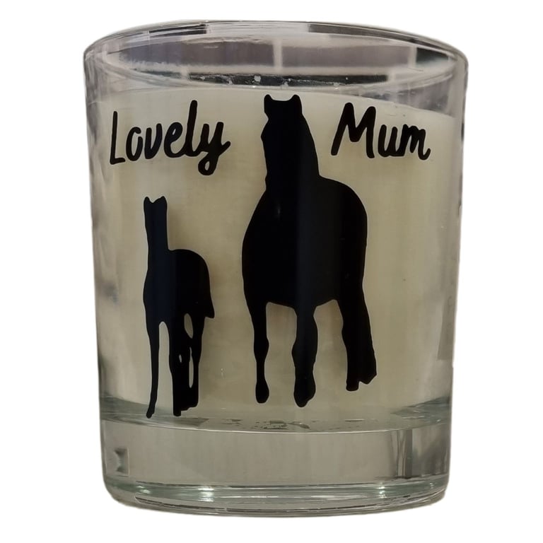 Scented Candle In Glass Container Lovely Mum Horse Design Mum Gift 30cl