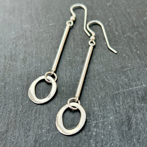 Long Silver Earrings