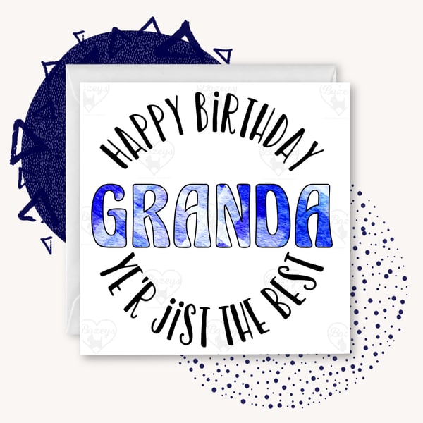 Happy Birthday Granda  Tartan Doric Greetings Card