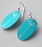 Dandelion oval earrings in turquoise - Image 3