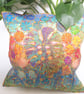 Cushions - Botanical Cushion with a Monstera Leaf and Free Machine Embroidery  - Image 3