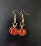 Orange pumpkin and star dangle earrings  - Image 1