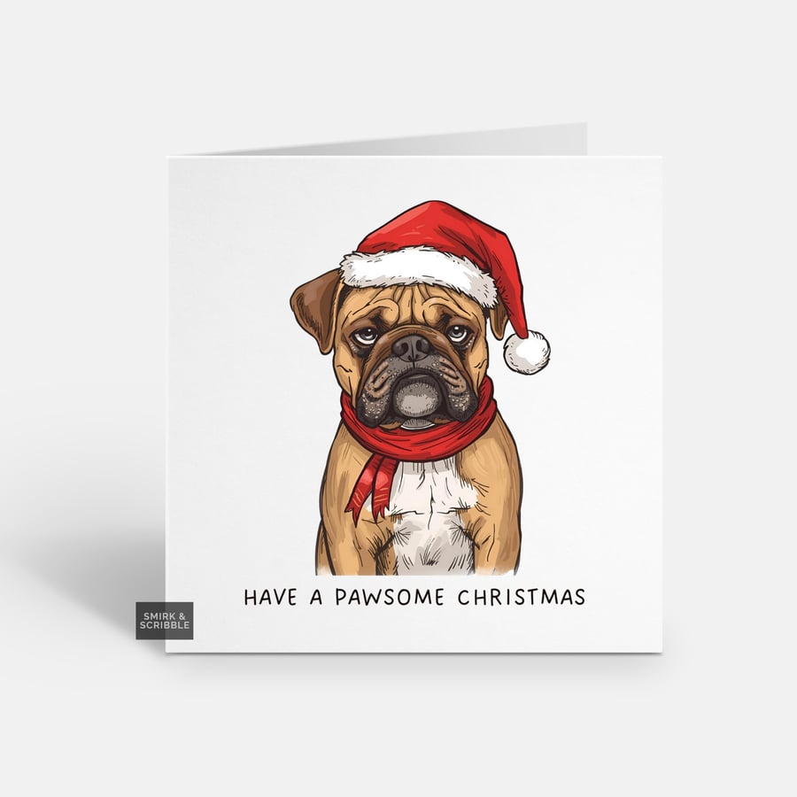 Unique Funny Christmas Card For Him Or Her - Cute Dog Xmas Greeting - Pawsome