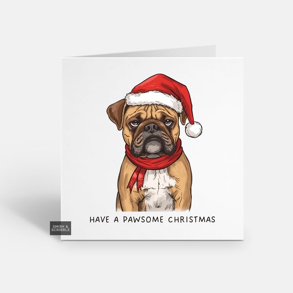 Unique Funny Christmas Card For Him Or Her - Cute Dog Xmas Greeting - Pawsome