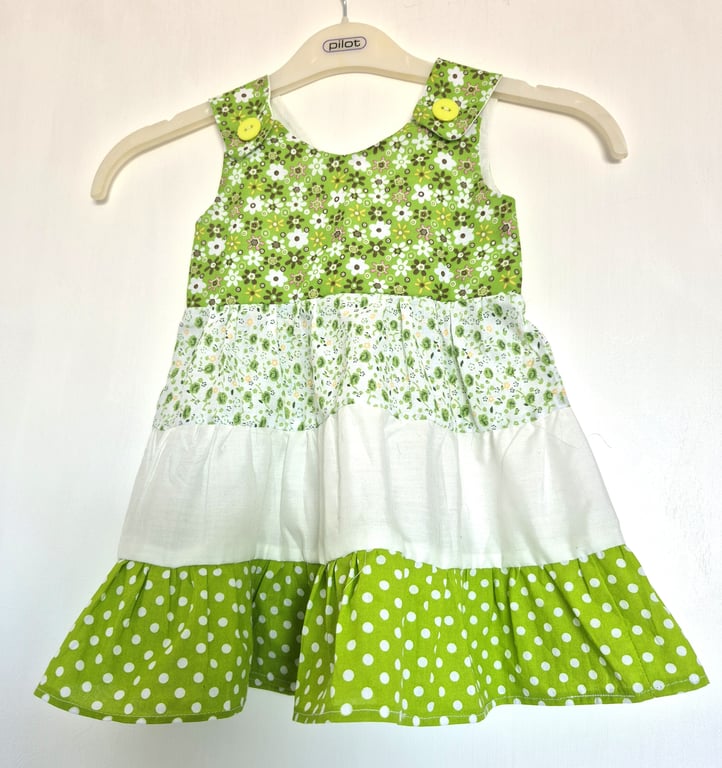 Green colours todddlers tiered sundress 1 - 2 years