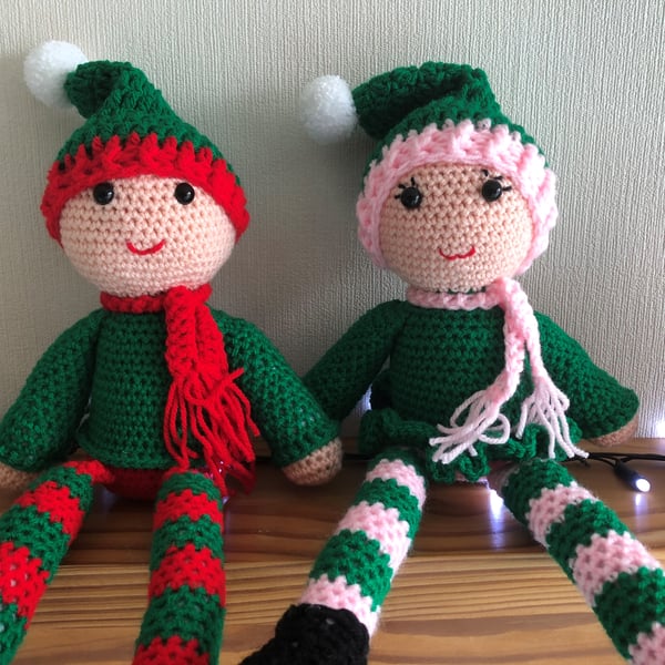 Crocheted Elf on the Shelf - Boy or Girl - Christmas Countdown