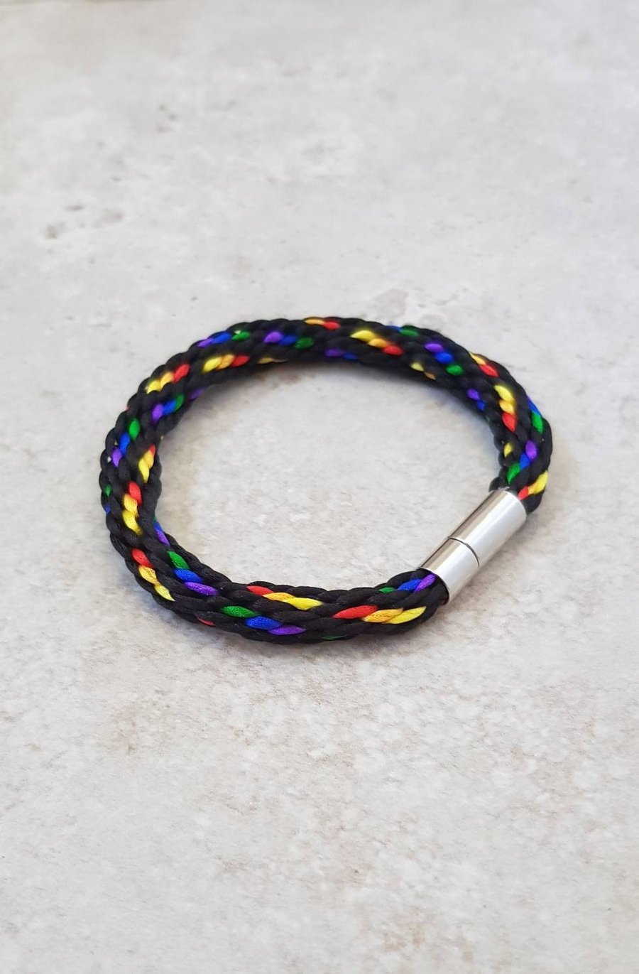 Black Rainbow bracelet, Black Pride Bracelets for men, Discreet pride jewellery