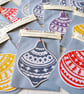 Handmade Lino Printed Hanging Christmas Bauble (Card or Decoration) - Image 3