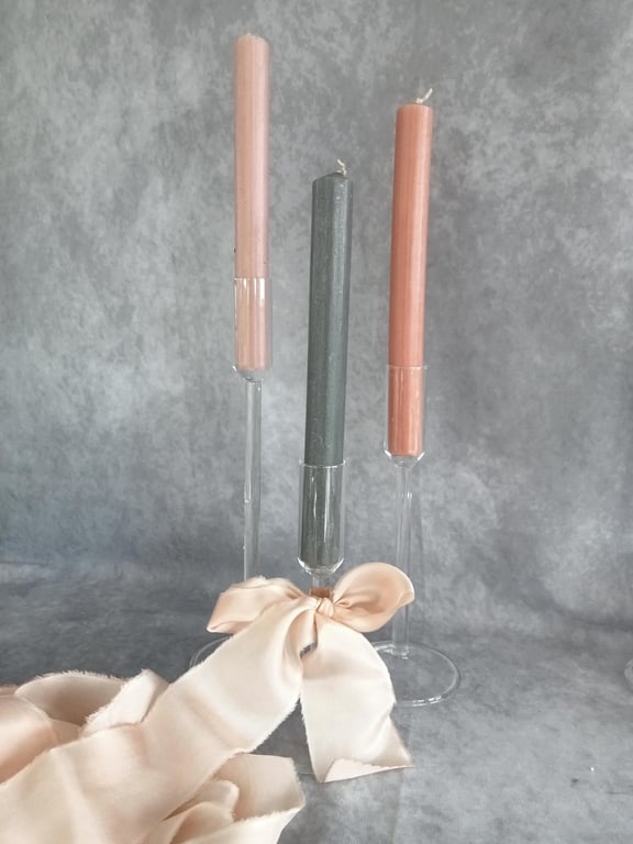 Hand Dyed Pink Champagne Silk Ribbon: Bridal Bouquet Ribbon, Cake Decor