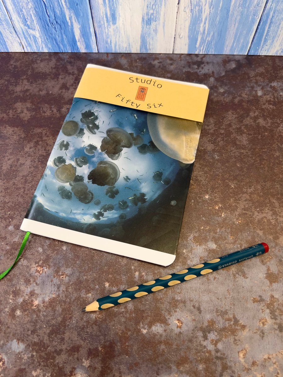 Notebook, Marine themed, A5 (ish), made from up-cycled and recycled materials.