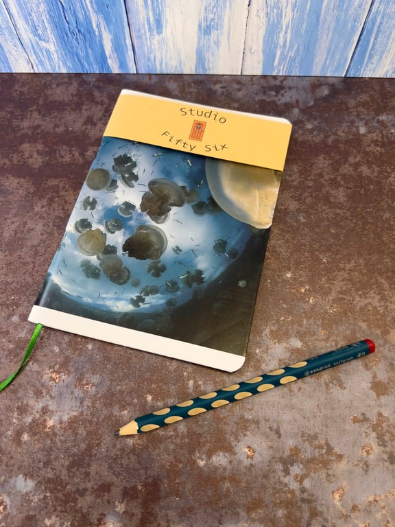 Notebook, Marine themed, A5 (ish), made from up-cycled and recycled materials.