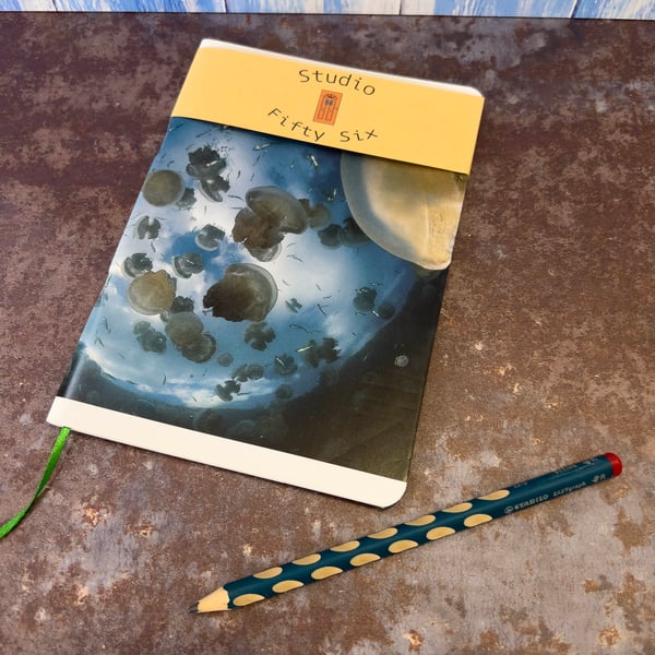 Notebook, Marine themed, A5 (ish), made from up-cycled and recycled materials.