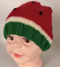 Hand knitted children's watermelon hat