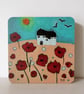 Poppy Coasters Cottage Countryside Painting Floral Art Print  - Image 5