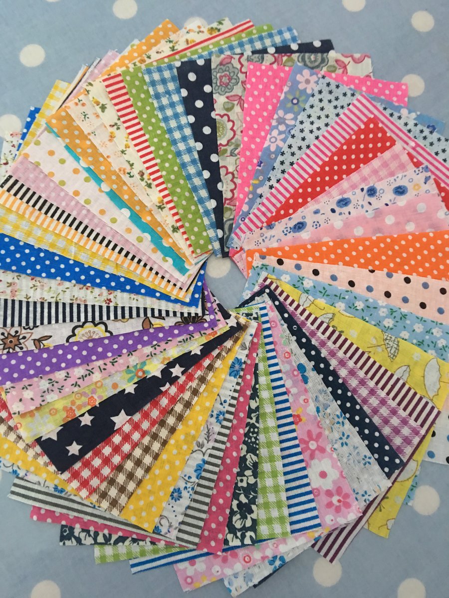 50  10cm x 12cm  coloured poly cotton fabric patchwork squares