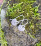Small sterling silver drop earrings on handmade hooks