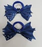 Pair of Satin Bow Hair Bands – Dark Blue with White Polka Dots, Stylish Idea - Image 7
