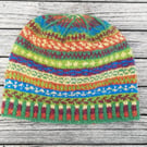 Beginners Fair Isle Beanie Knitting Kit with 100% Shetland Yarn.