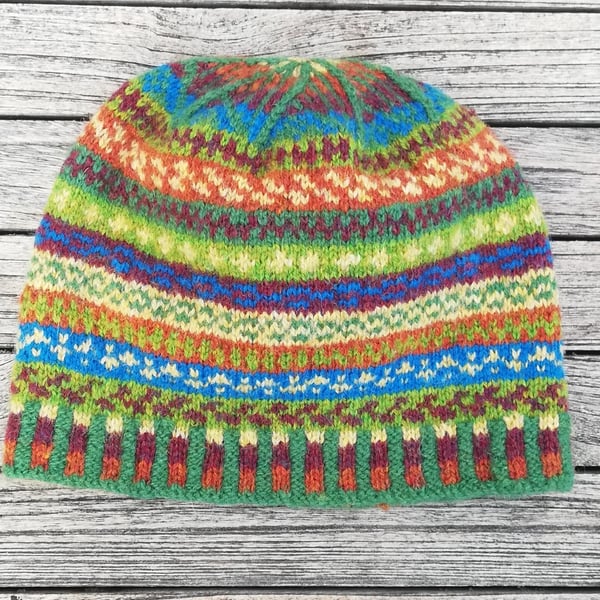 CHRISTMAS BONUS Knitting Kit: Fair Isle Shetland Beanie