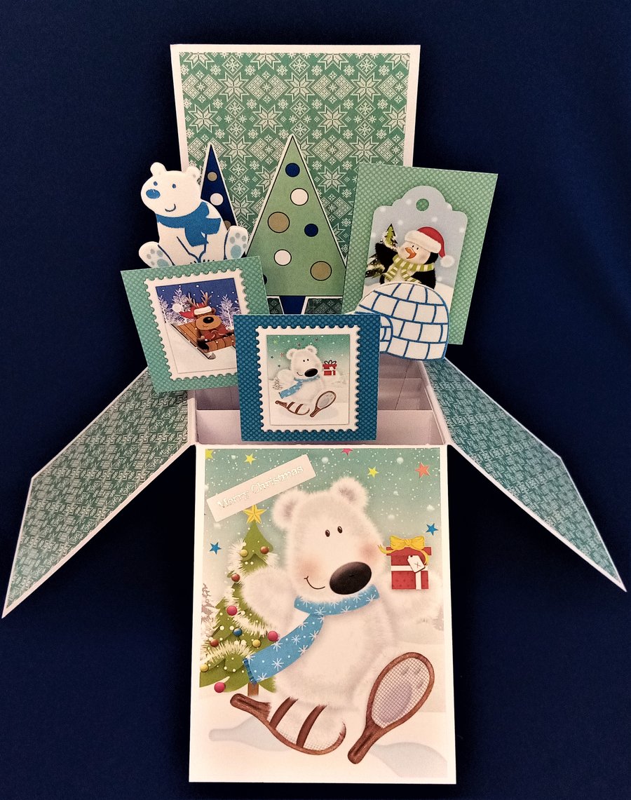 Child's Christmas Card with Polar Bears AAAAAAAAAAA