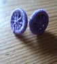 Dorset Button Earrings, Purple - Image 1
