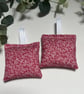 Set of 2 Lavender Sachets: Pink Floral Fabric, New Home, Sleep Pillows - Image 3